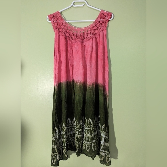 SHORELINE Tie dye sleeveless dress beach cover-up resortwear - Picture 2 of 8